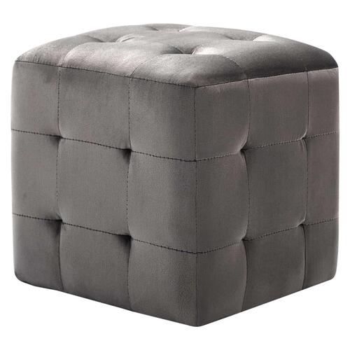 Sengeskabe 2 stk. 30 x 30 x 30 cm fløjlsstof grå