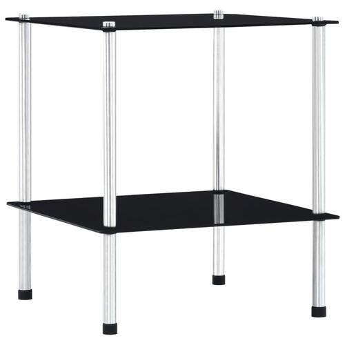 Reol 2 hylder 40x40x47 cm hærdet glas sort