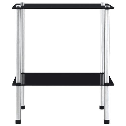 Reol 2 hylder 40x40x47 cm hærdet glas sort