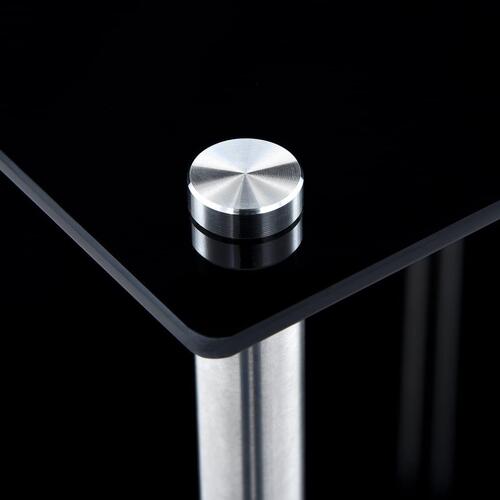 Reol 2 hylder 40x40x47 cm hærdet glas sort