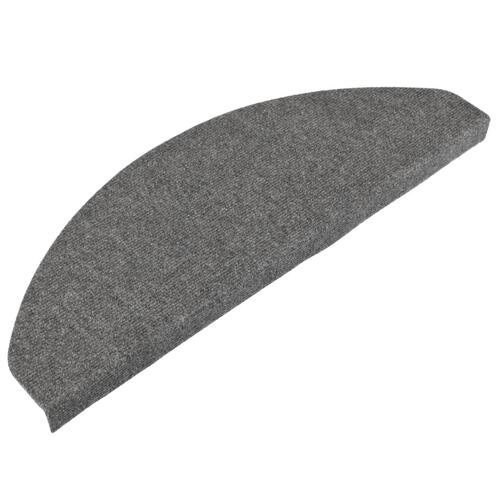 Trappemåtter 15 stk. 65x22,5x3,5 cm selvklæbende grå