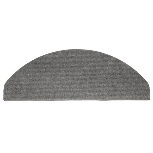 Trappemåtter 15 stk. 65x22,5x3,5 cm selvklæbende grå