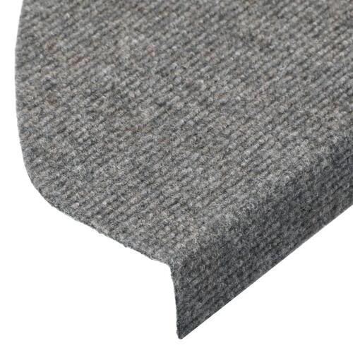 Trappemåtter 15 stk. 65x22,5x3,5 cm selvklæbende grå