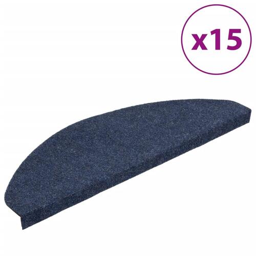 Trappemåtter 15 stk. 65x22,5x3,5 cm selvklæbende blå