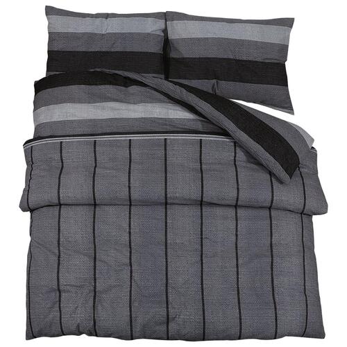 Sengetøj 200x220 cm bomuld mørkegrå