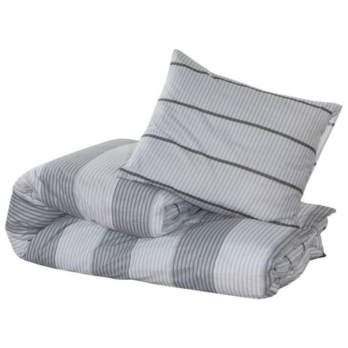 Sengetøjssæt 200 x 200 cm - 100 % bomuld, grå
