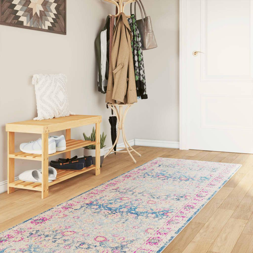 Gulvtæppe 80x300 cm vaskbart og skridsikkert flerfarvet