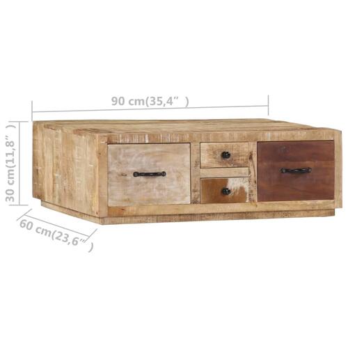 Sofabord 90x60x30 cm massivt mangotræ
