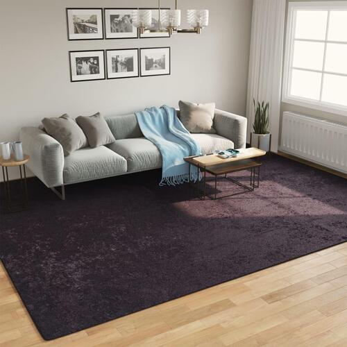 Gulvtæppe 400x300 cm vaskbart og skridsikkert antracitgrå