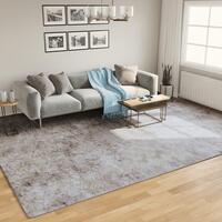 Gulvtæppe 400x300 cm vaskbart og skridsikkert grå