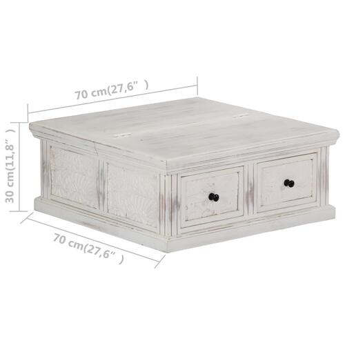 Sofabord 70x70x30 cm massivt mangotræ