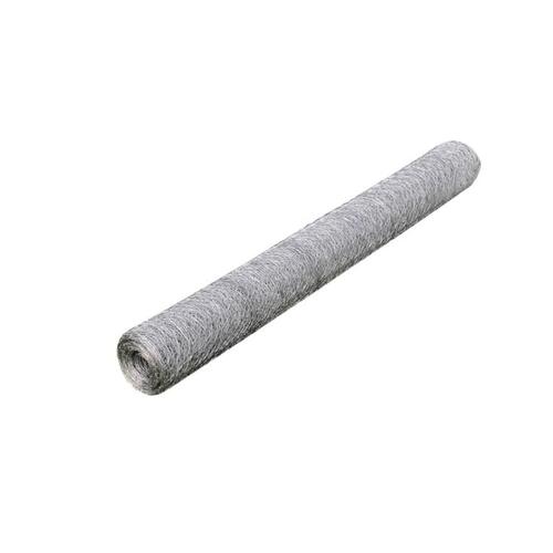 Hønsenet sekskantet 1 x 25 m galvaniseret stål sølvfarvet