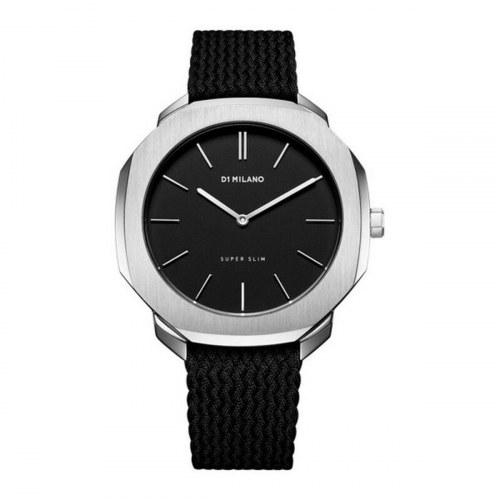 D1 Milano unisex armbåndsur, sølvfarvet urkasse, Ø 36 mm