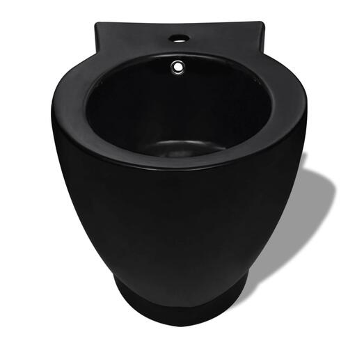 Toilet- og bidetsæt sort keramik