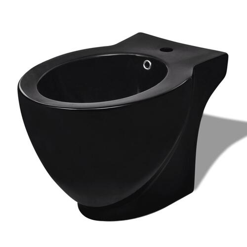 Toilet- og bidetsæt sort keramik