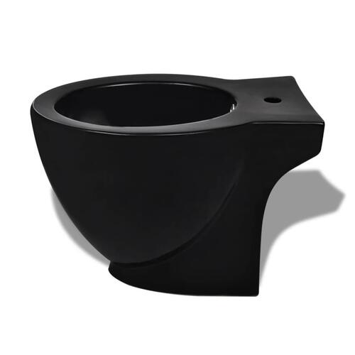 Toilet- og bidetsæt sort keramik