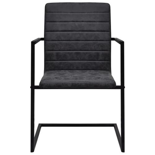 Spisebordsstole med cantilever 6 stk. kunstlæder sort