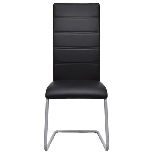 Spisebordsstole med cantilever 6 stk. kunstlæder sort