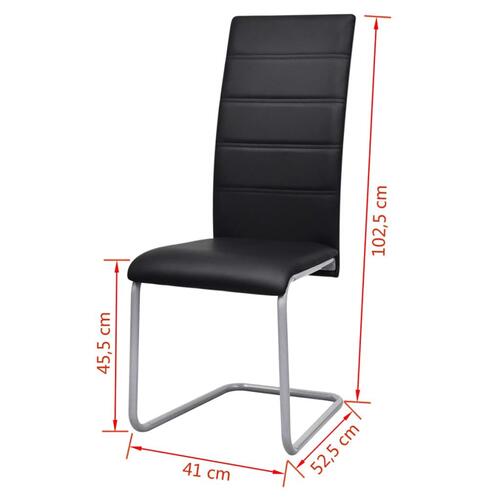 Spisebordsstole med cantilever 6 stk. kunstlæder sort