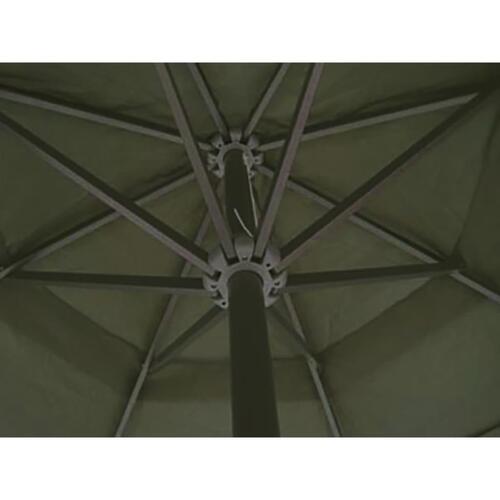 Haveparasol m. transportabel fod aluminium grøn