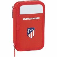 Dobbelt penalhus Atlético Madrid M854 Hvid Rød 12.5 x 19.5 x 4 cm (28 Dele)