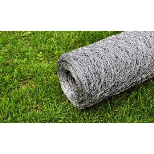 Hønsenet galvaniseret stål 25 x 1 m sølvfarvet