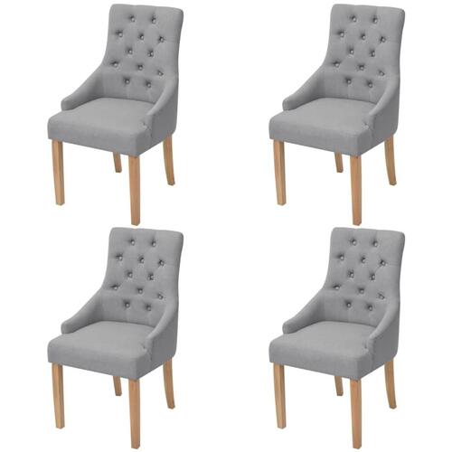 Spisebordsstole 4 stk. stof lysegrå