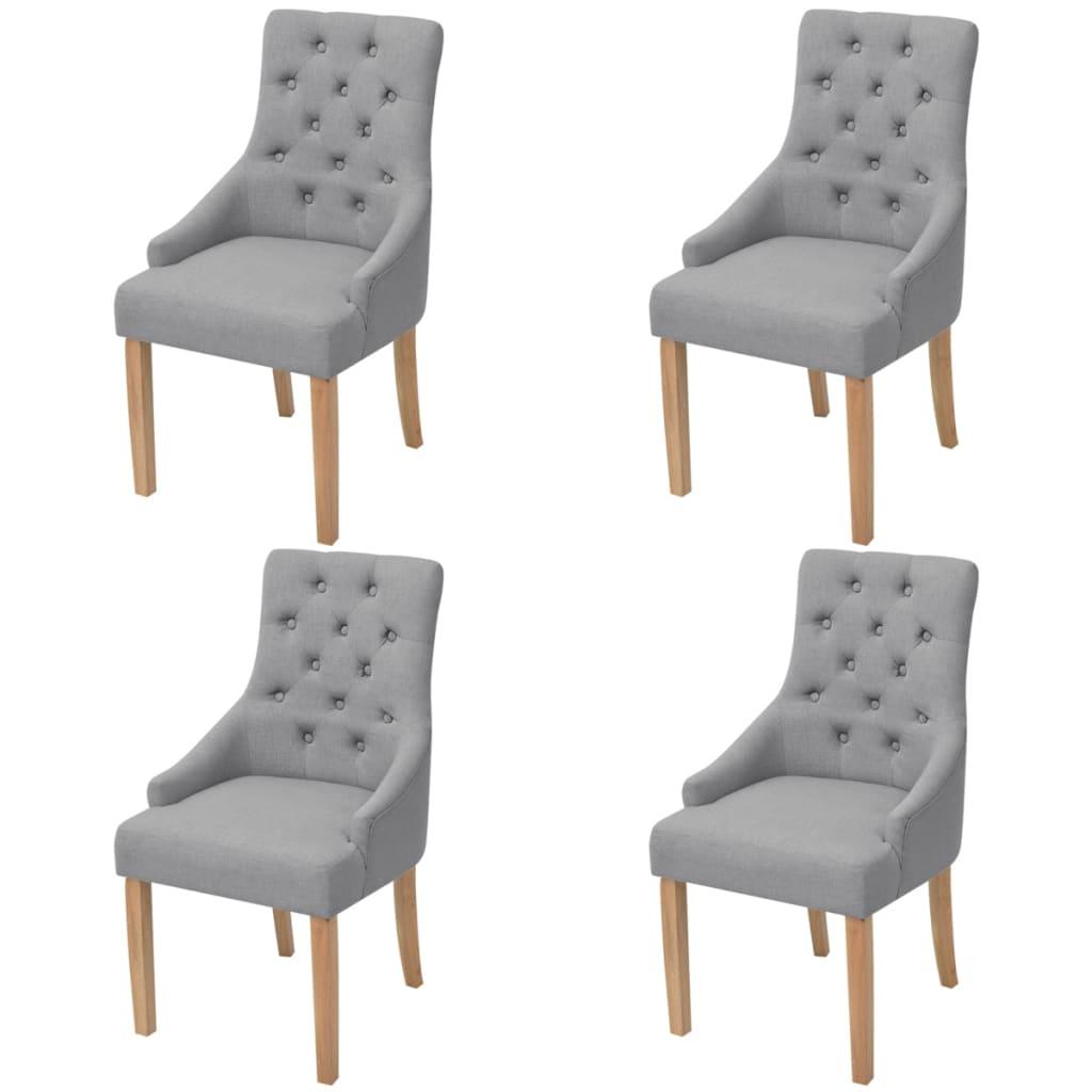 Spisebordsstole 4 stk. stof lysegrå