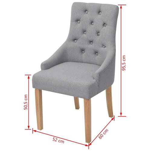 Spisebordsstole 4 stk. stof lysegrå
