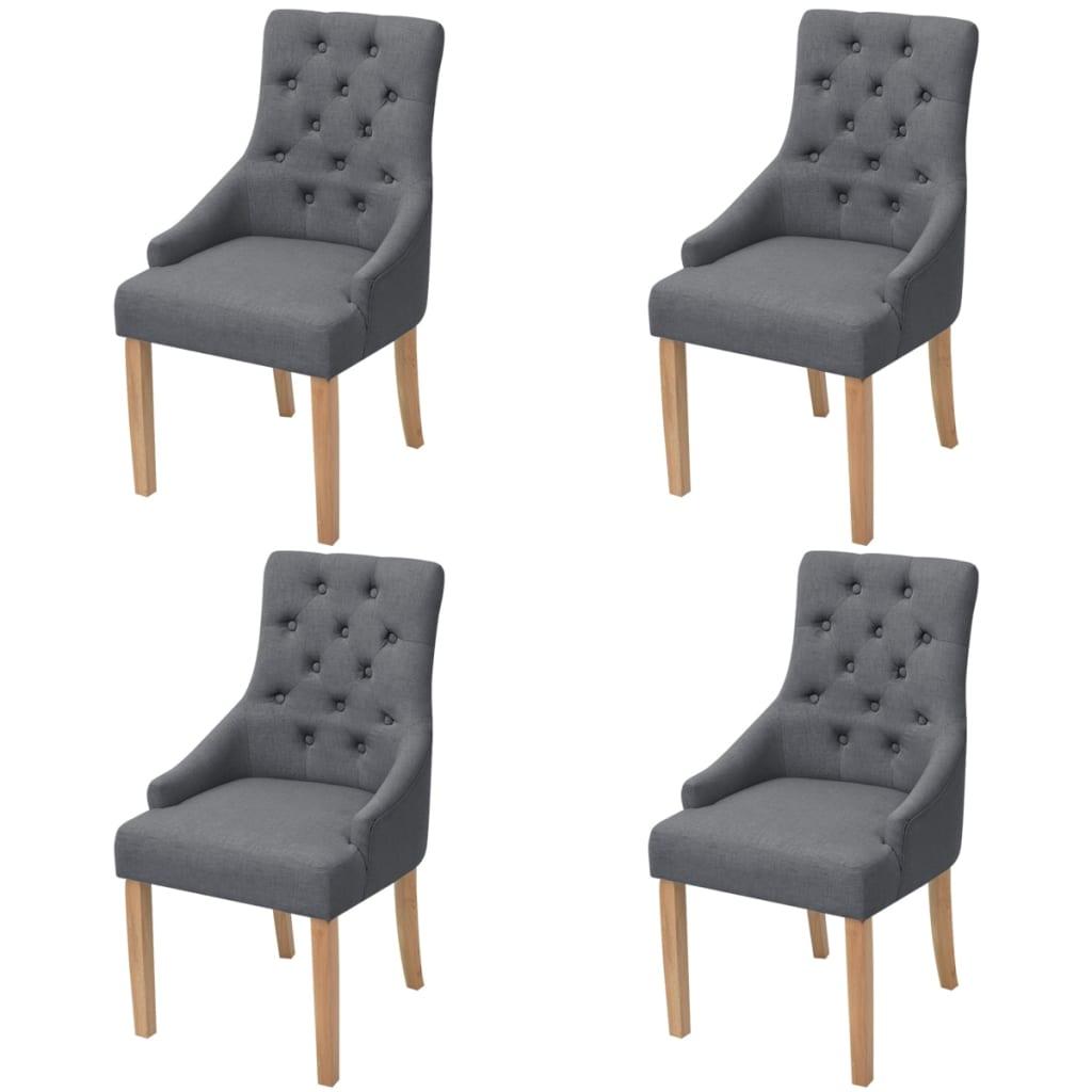 Spisebordsstole 4 stk. stof mørkegrå