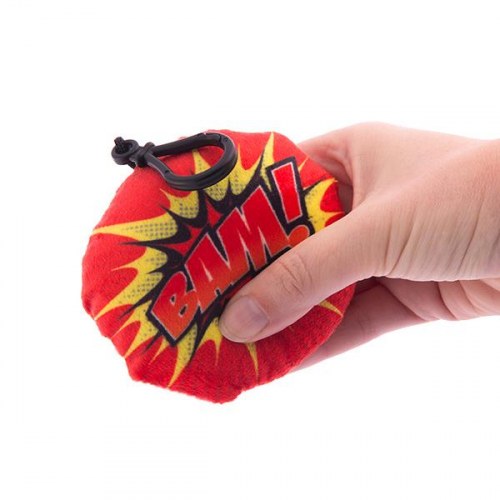 Mini stressbold med karabinhage - tegneserie-lyde