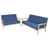 Sofasæt i 2 dele stof blå