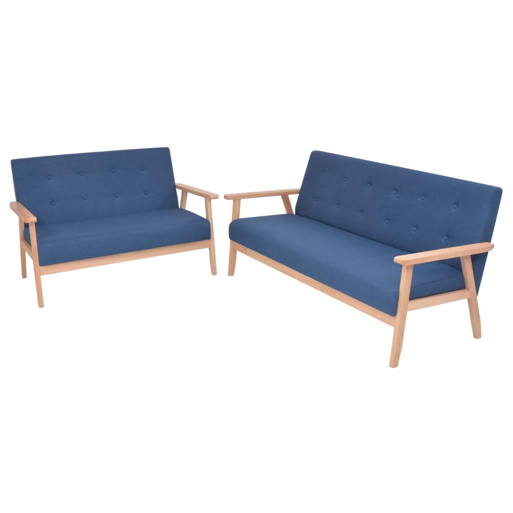 Sofasæt i 2 dele stof blå