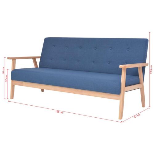 Sofasæt i 2 dele stof blå