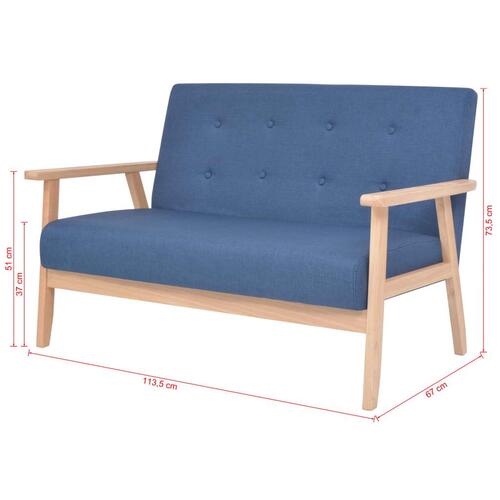 Sofasæt i 2 dele stof blå