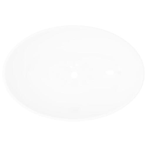 Keramisk luksushåndvask oval hvid 40 x 33 cm