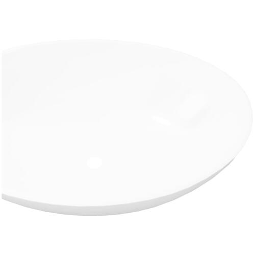Keramisk luksushåndvask oval hvid 40 x 33 cm