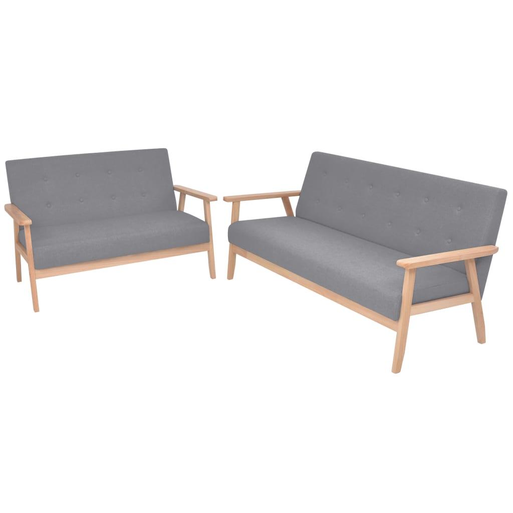 2 personers sofa stof lysegrå