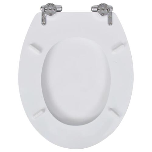 Toiletsæde MDF soft close-låg enkelt design hvid