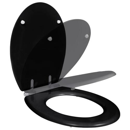 Toiletsæde MDF soft close-låg enkelt design sort