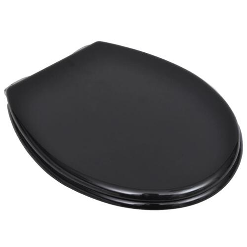 Toiletsæde MDF soft close-låg enkelt design sort