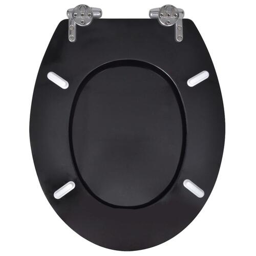 Toiletsæde MDF soft close-låg enkelt design sort