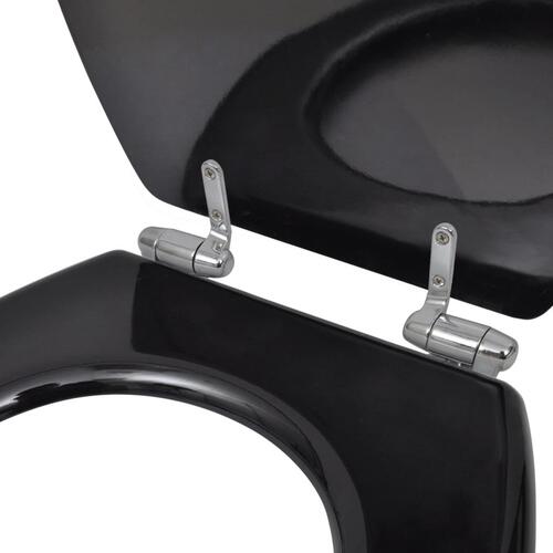 Toiletsæde MDF soft close-låg enkelt design sort