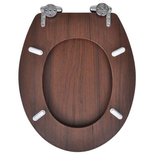 Toiletsæde MDF soft close-låg enkelt design brun