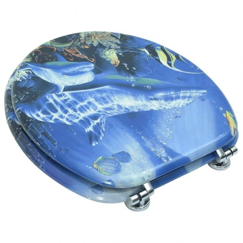 Toiletsæde MDF låg delfiner
