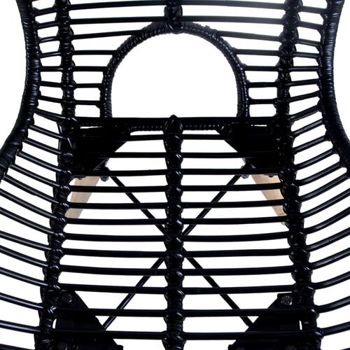 Spisebordsstole 6 stk. naturligt rattan sort
