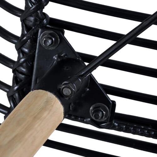 Spisebordsstole 6 stk. naturligt rattan sort