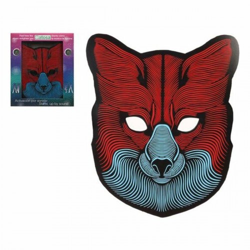 LED maske til voksne - lydaktiveret, rød/blå