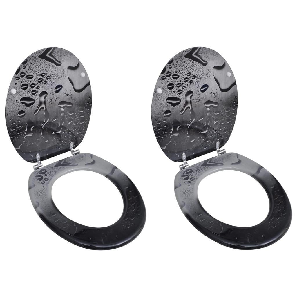 Toiletsæder med låg 2 stk. MDF vand billede