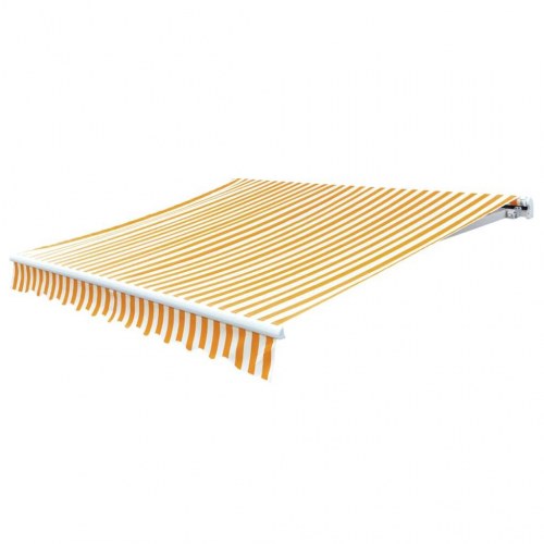 Markisedug 4x3 m solsikkegul og hvid (stel medfølger ikke)